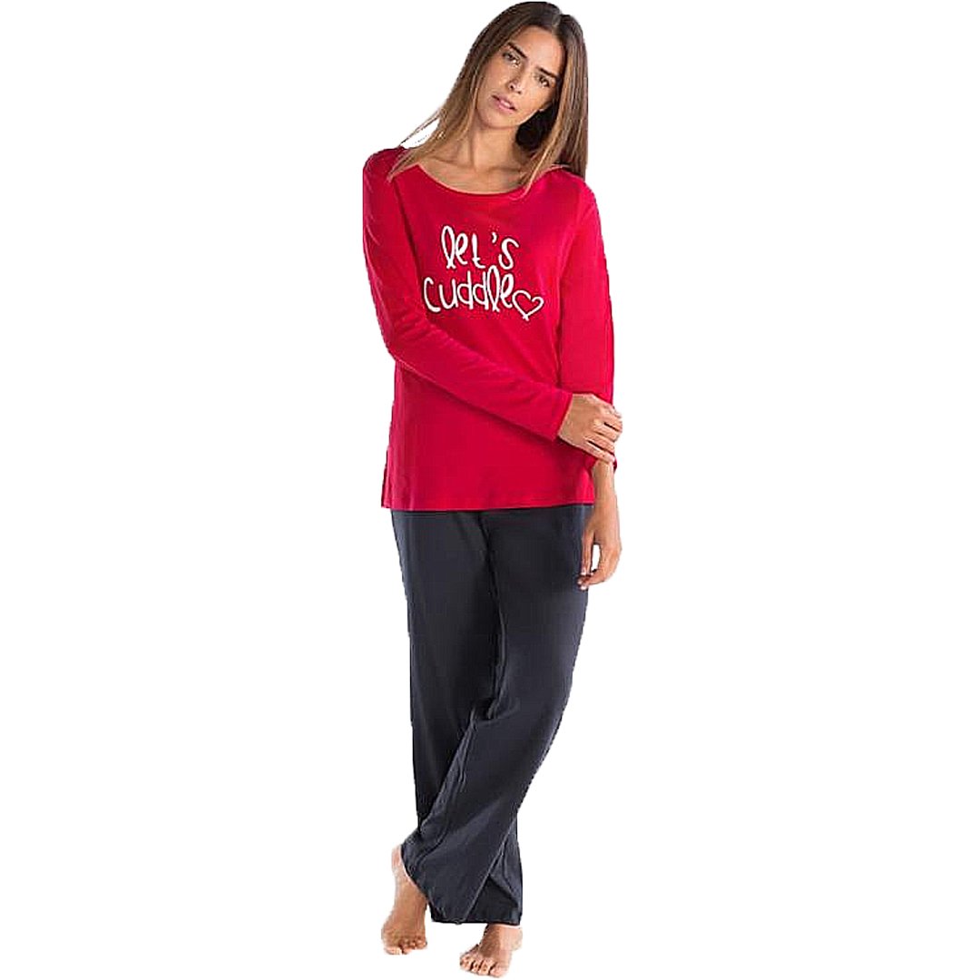 Red Long Sleeves Pajama Set – Fine Fashion